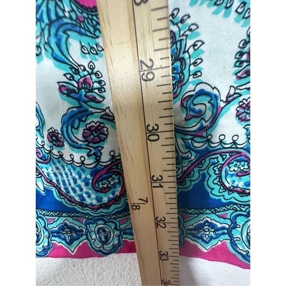 London Times Shift Dress Zipper Knee Length Geometric Floral Print Size 8 - Picture 6 of 11